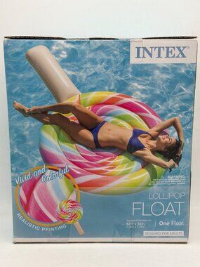 Intex Lollipop Float Pool Lounger 82"x53" Colorful Design For Adults